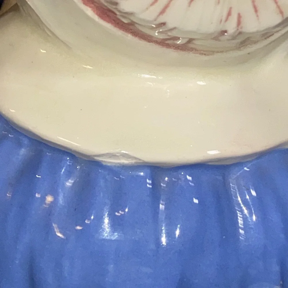 VINTAGE RARE COW COOKIE JAR GOWN BONNET APRON Possible McCoy Unmarked Read descp
